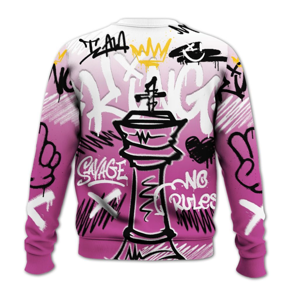 Sweatshirt To Match Dunk Low Active Fuchsia - Street King Chess Streetwear All Over Print