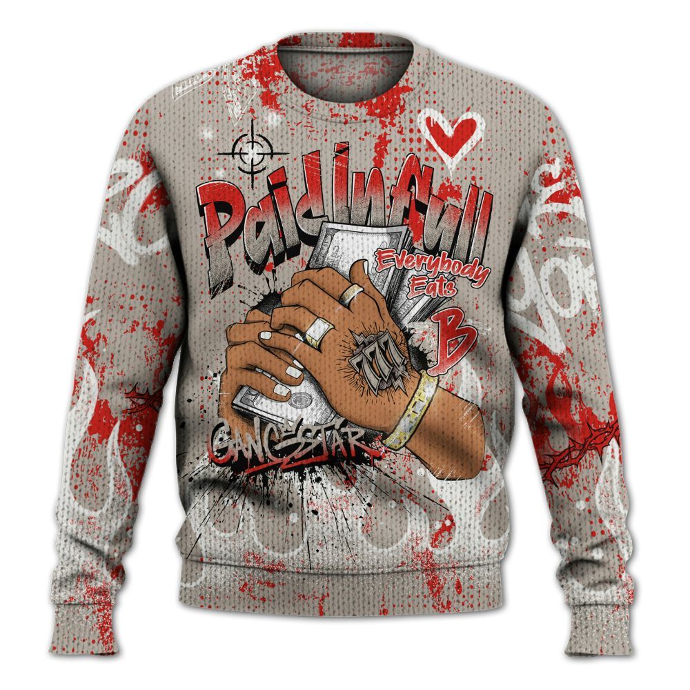 Knitted Sweater To Match Low OG Phantom 1s - Lucky Money Paid In Full Graffiti