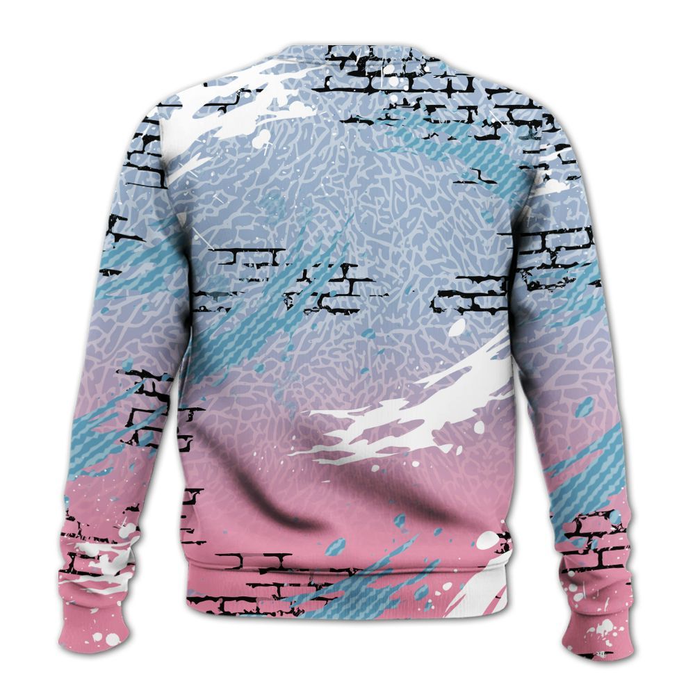 Sweatshirt To Match Denim Pink Glow 3s - Values Of Loyalty Drip All Over Print