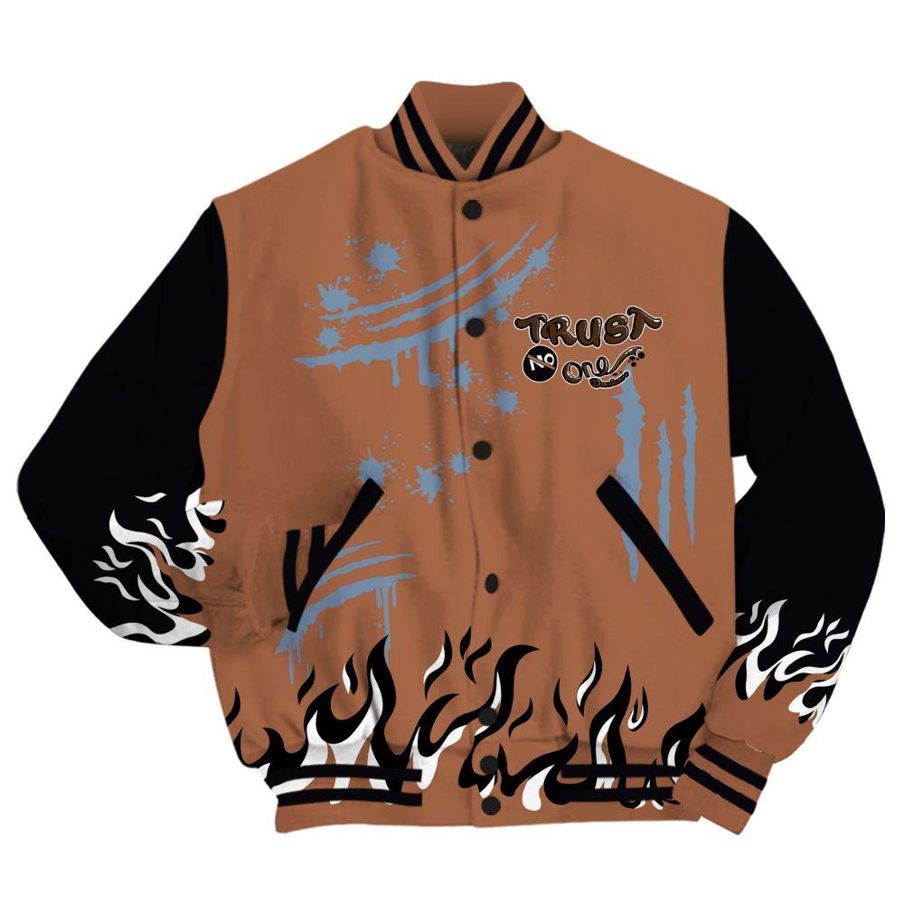 Varsity Jacket To Match Air Foamposite Metallic Copper - Graphic Trust No One All Over Print