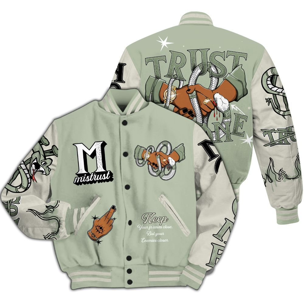 Varsity Jacket To Match Seafoam Sail 4s - Trust No One Snake-Bite Street Style All Over Print