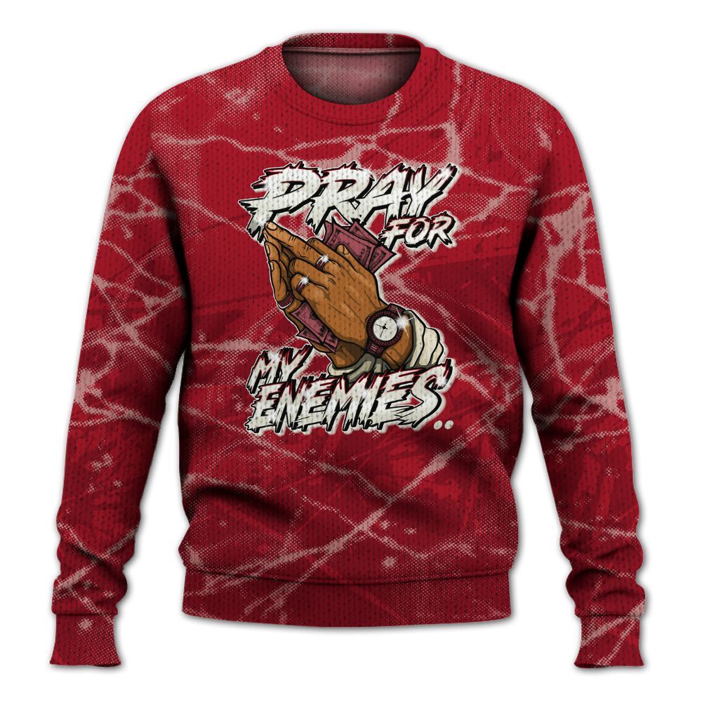 Knitted Sweater To Match 2025 High OG Cinnabar 1s - Prayed For Enemies Graphic