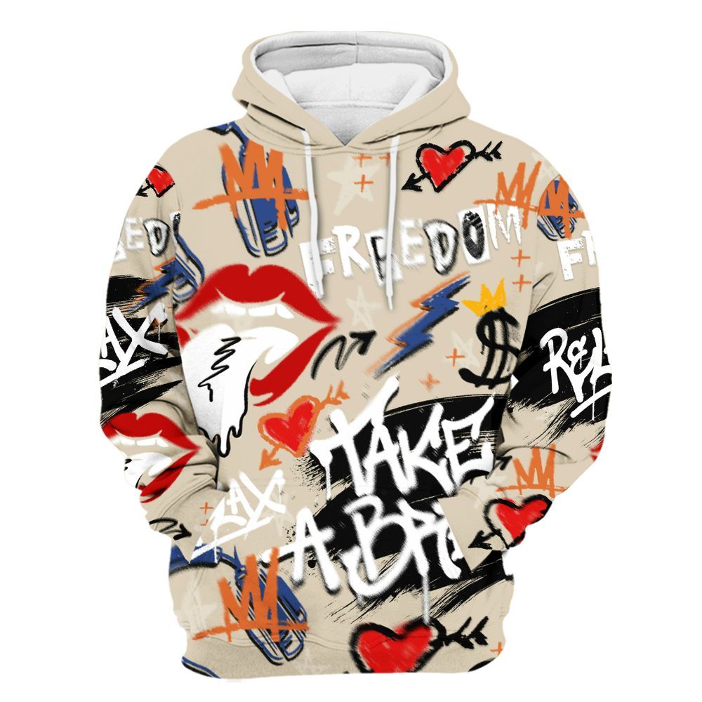 Hoodie To Match Air Max 90 Rattan Birch - Take Break Freedom Graffiti Streetwear All Over Print