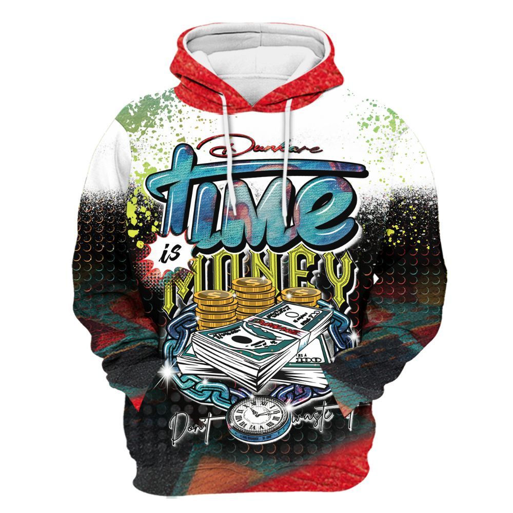 Hoodie To Match Kobe 8 What The - Halftone Time Is Money All Over Print