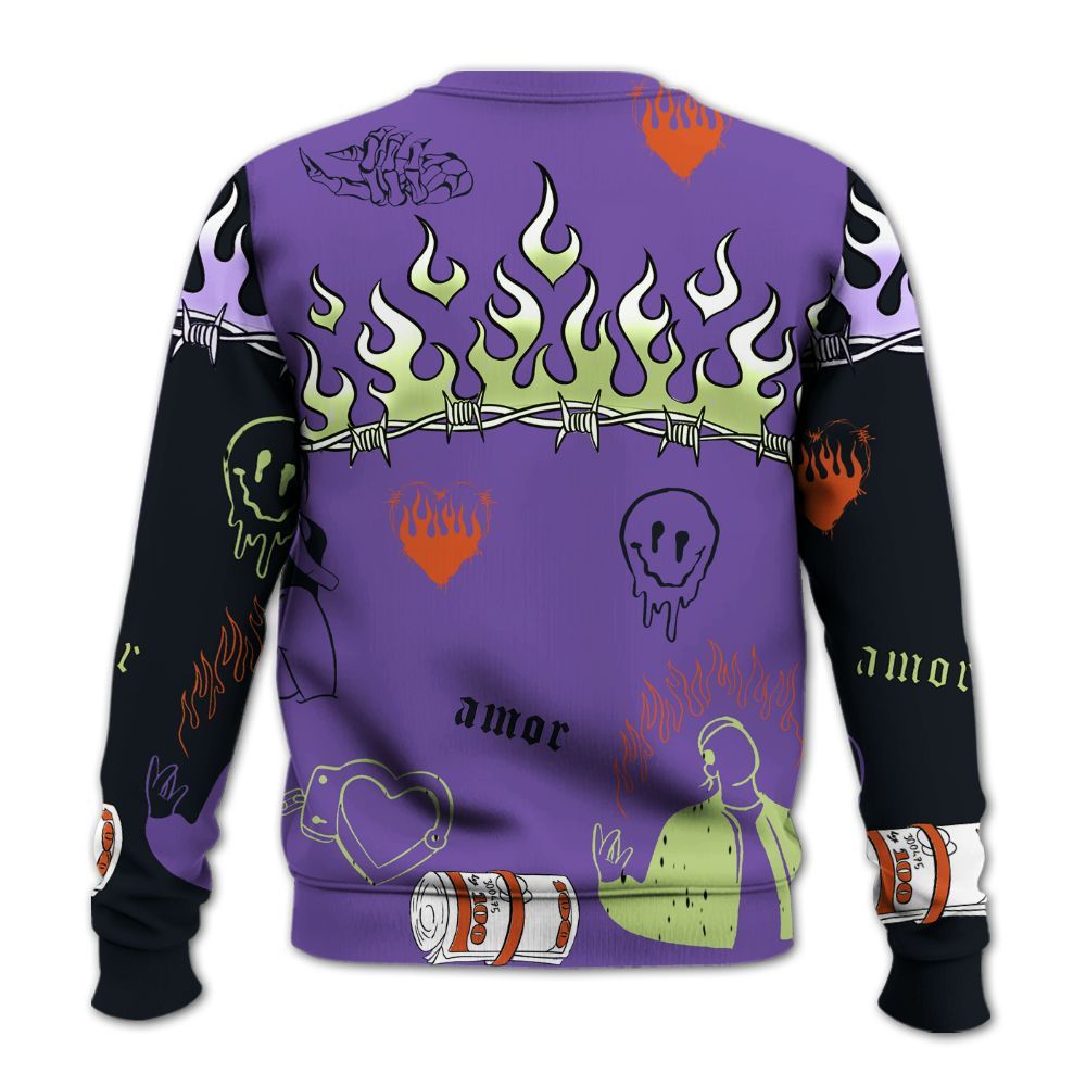 Sweatshirt To Match Canyon Purple 4s - Snake Trust No One All Over Print