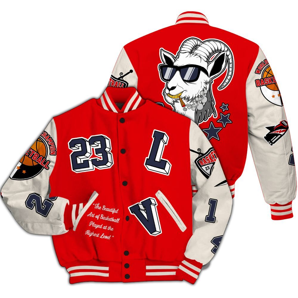 Varsity Jacket To Match Low OG Howard University 1s - The GOAT Got Em Streetwear All Over Print