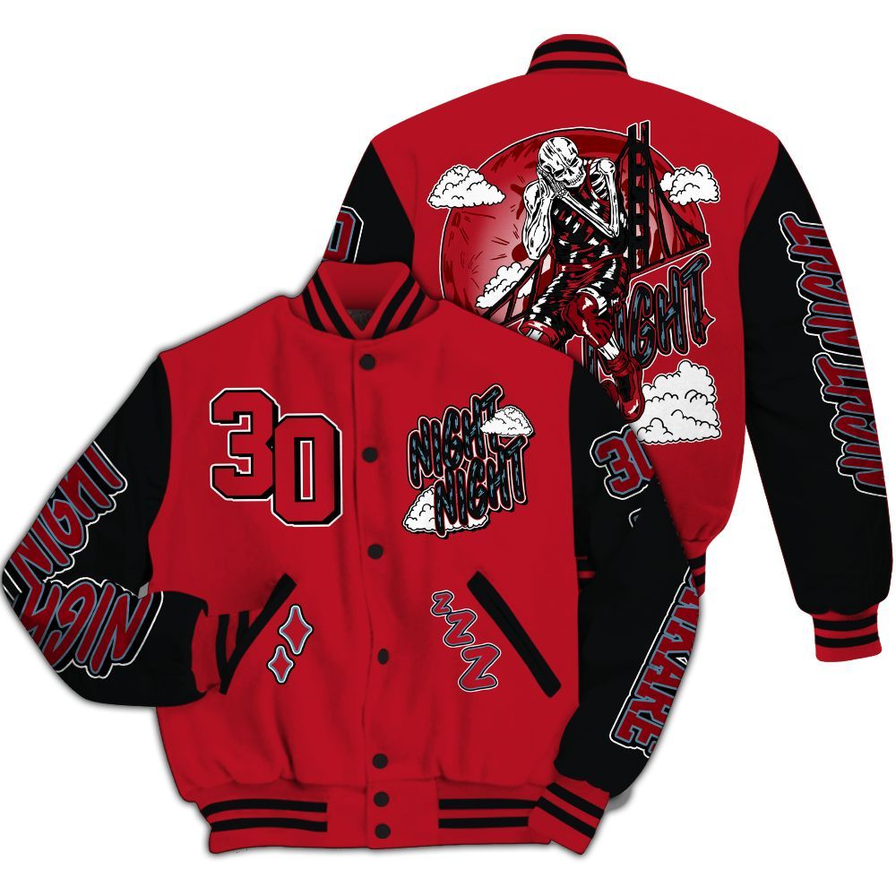 Varsity Jacket To Match Retro Raging Bull 5s - Seeya Skeleton All Over Print