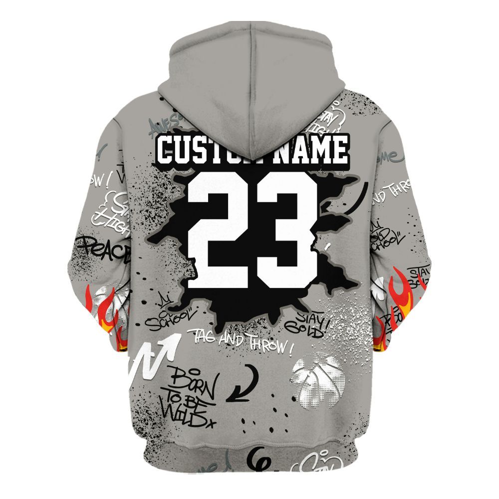 Hoodie To Match Cool Grey 9s - Number 23 Basketball Bear Custom Name All Over Print