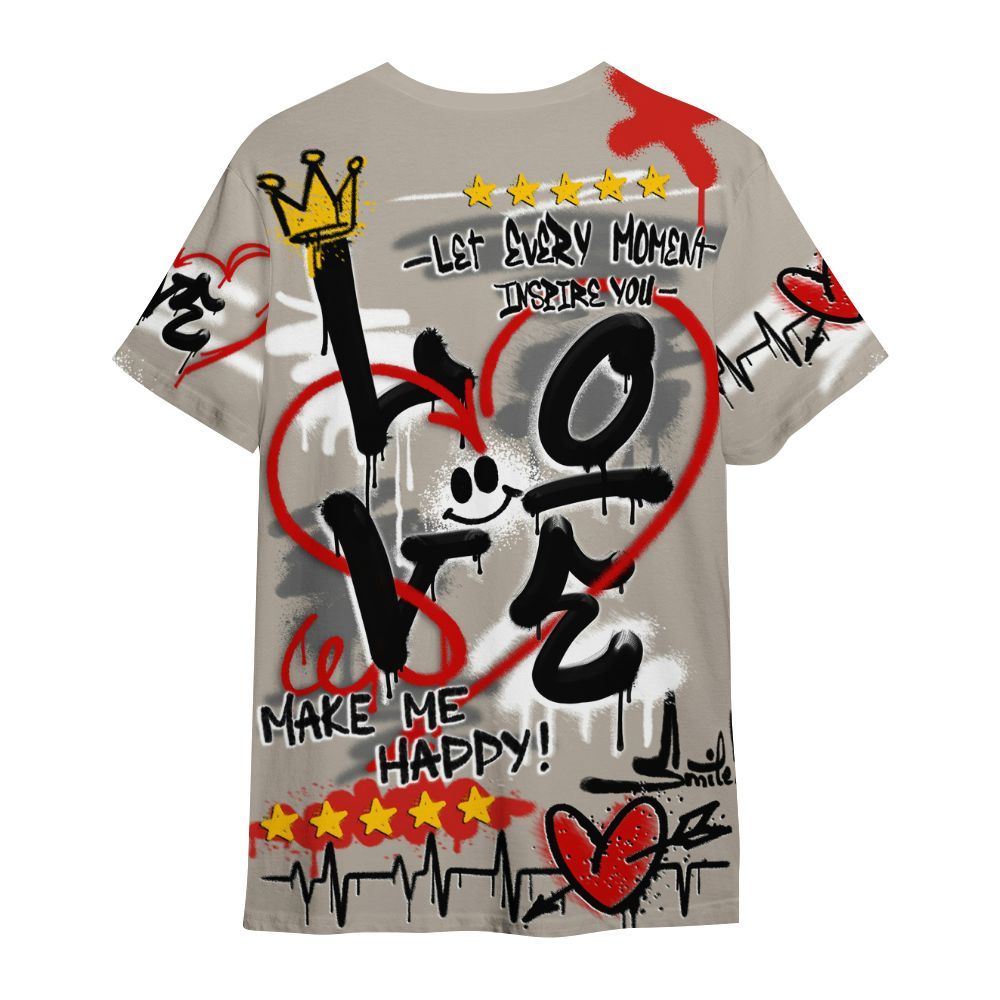 Shirt To Match Low OG Phantom 1s - Happy Love Beats Graffiti Streetwear All Over Print