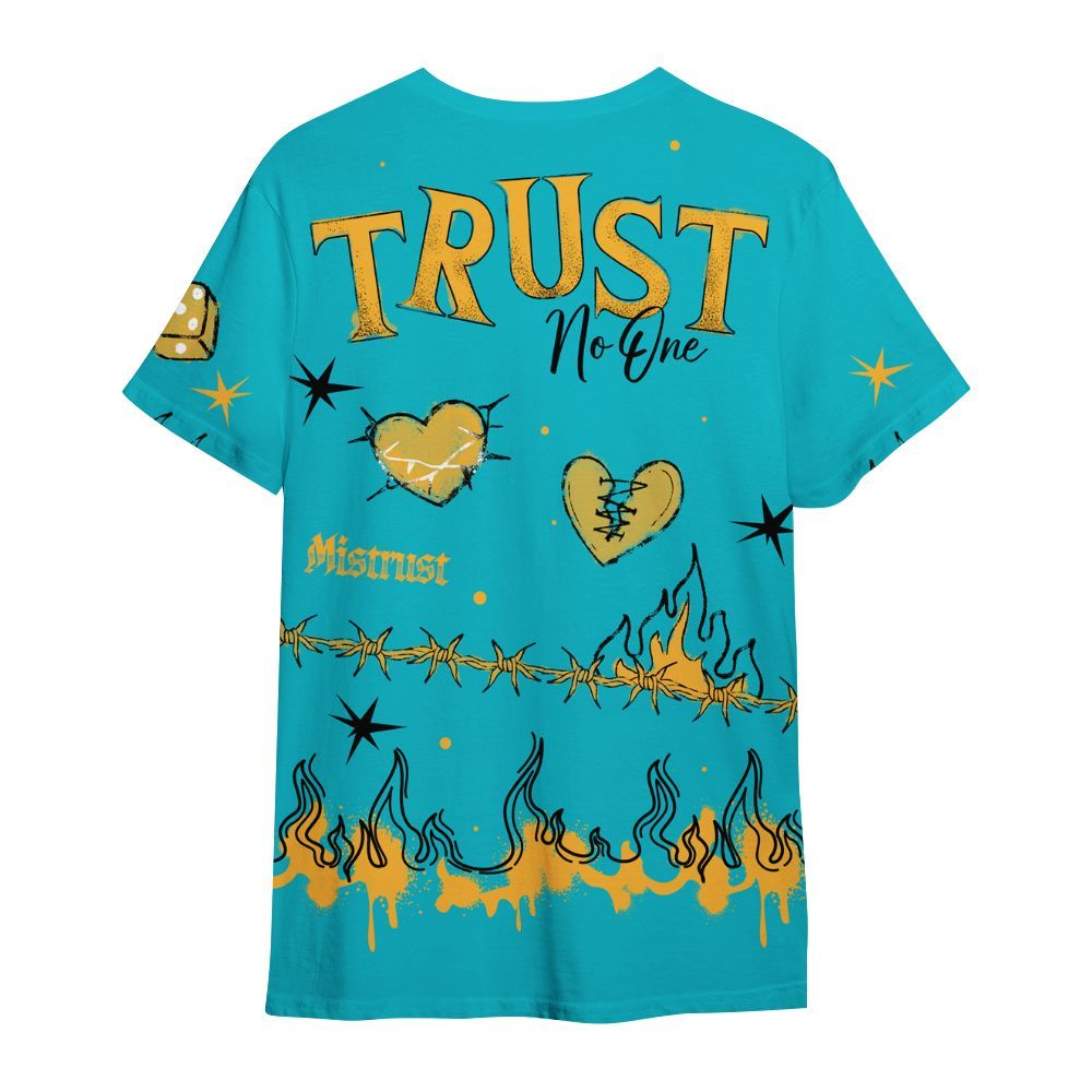 Shirt To Match Retro Aqua 5s - Trust No One Snake-Bite Doodle Crayon All Over Print