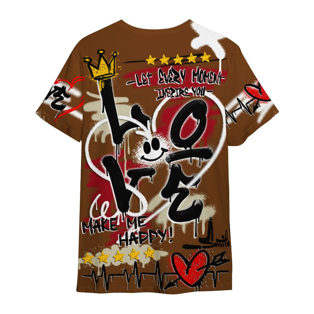 Shirt To Match Archaeo Brown 5s - Happy Love Beats Graffiti Streetwear All Over Print