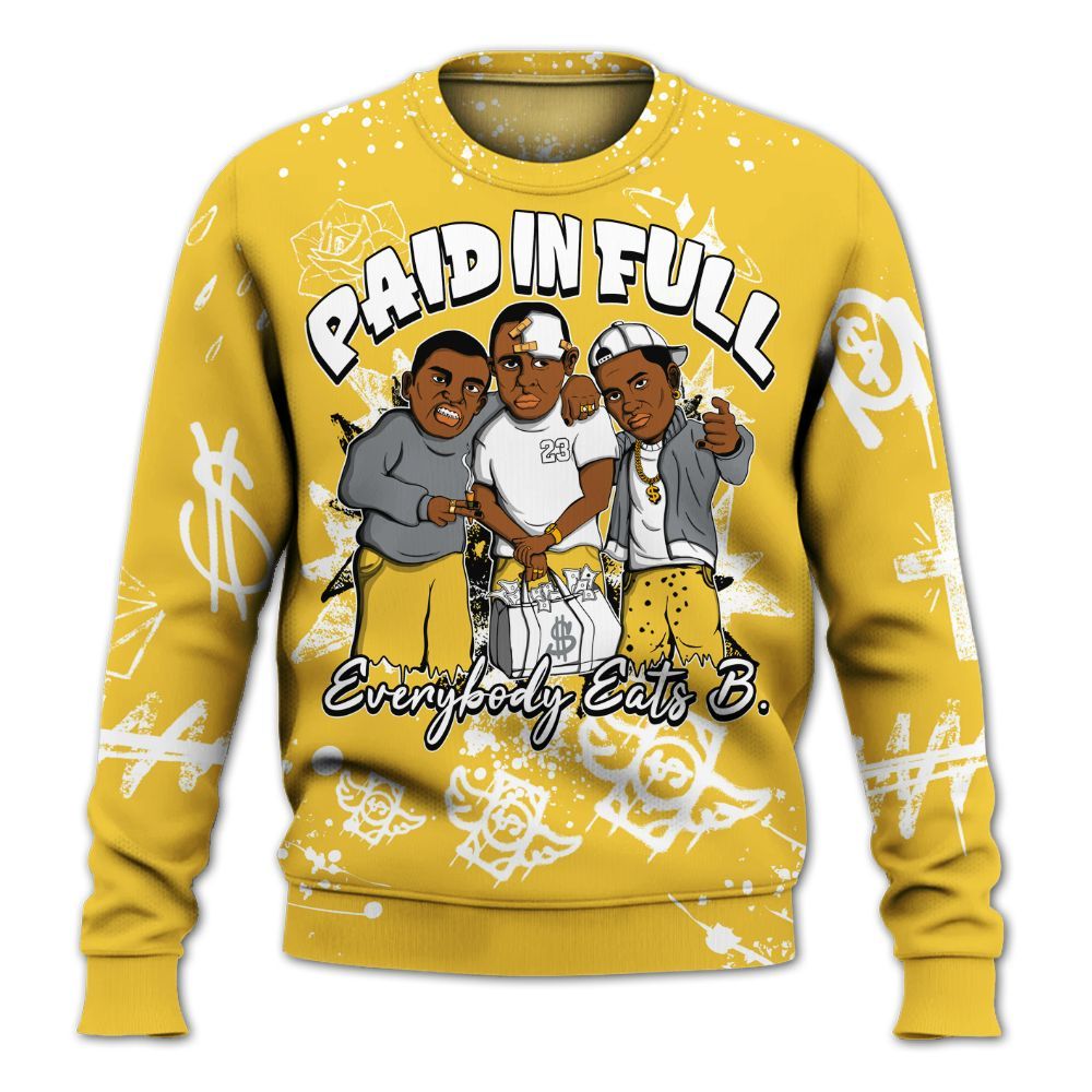 Sweatshirt To Match Retro Tokyo 5s - Everybody Paid In Full Crayon All Over Print