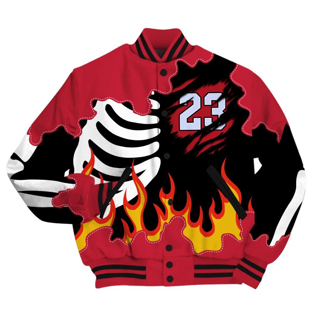 Varsity Jacket To Match Toro Bravo 6s - Burning Skeleton 23 G.O.A.T All Over Print