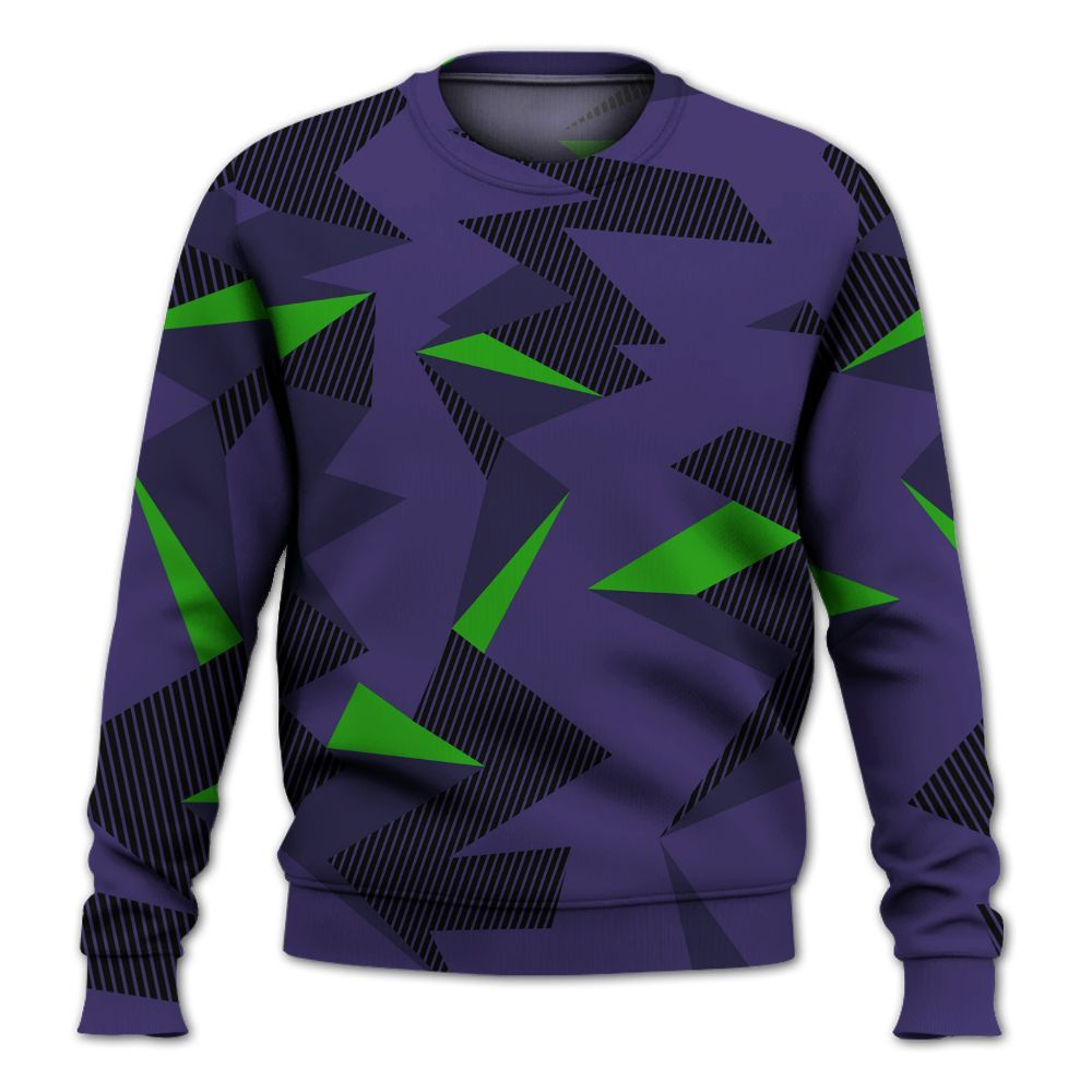 Sweatshirt To Match Retro Court Purple 13s - Geometric Camouflage Pattern All Over Print
