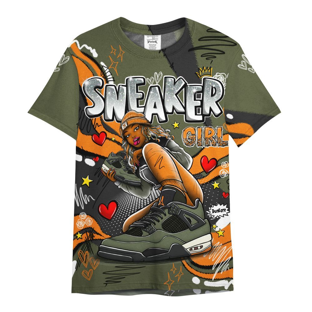 Shirt To Match Retro Undefeated 4s - Sneaker Girl With Shoes All Over Print