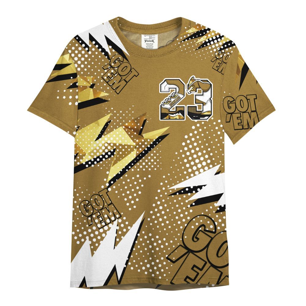 Shirt To Match NET Gold 4s - Custom Name Number 23 5s All Over Print