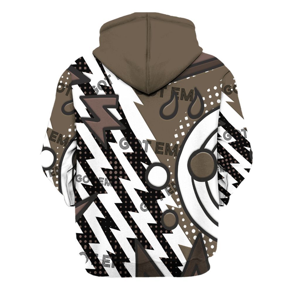 Hoodie To Match AMM Dark Mocha 4s - Retro Vintage 90s All Over Print