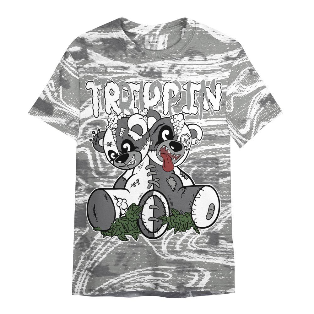 Shirt To Match Paris Cement Grey 4s - Trippin Bear Blurry Graphic Shirt Unisex
