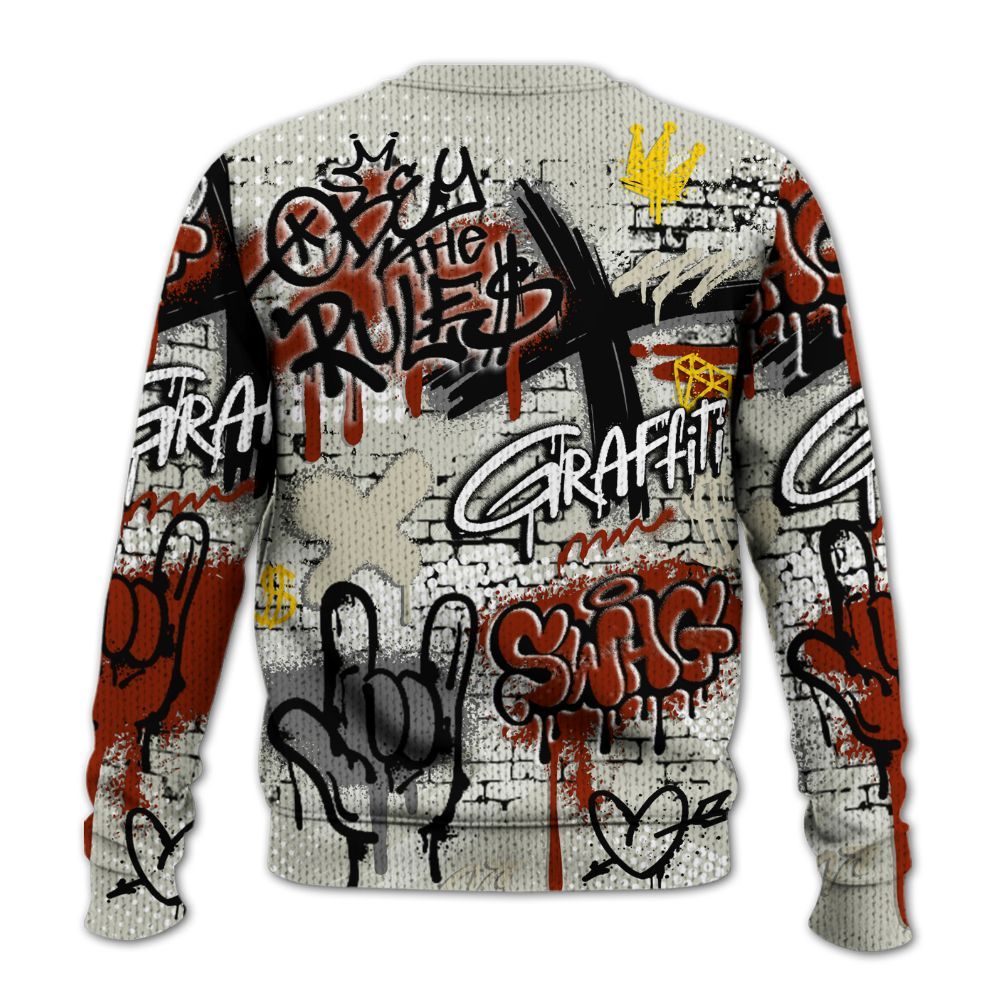 Knitted Sweater To Match El Grito 5s - True It Real Graffiti Streetwear