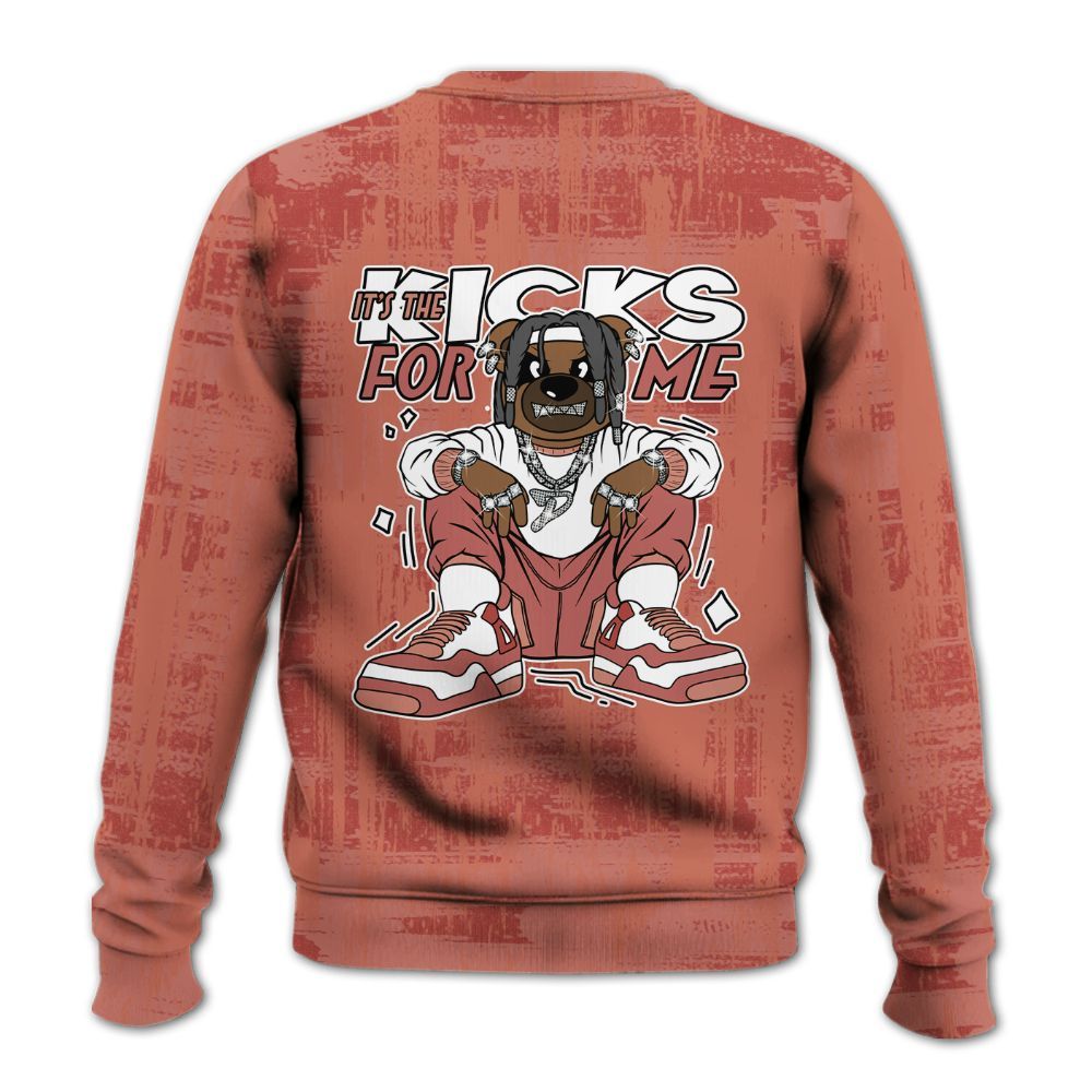 Sweatshirt To Match Dune Red 13s - Sneakers Bear Glitch Art All Over Print