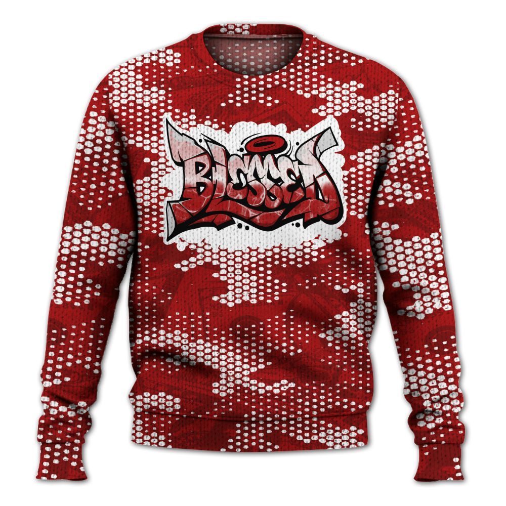 Knitted Sweater To Match Red Taxi 12s - Blessing Graphic Banknotes