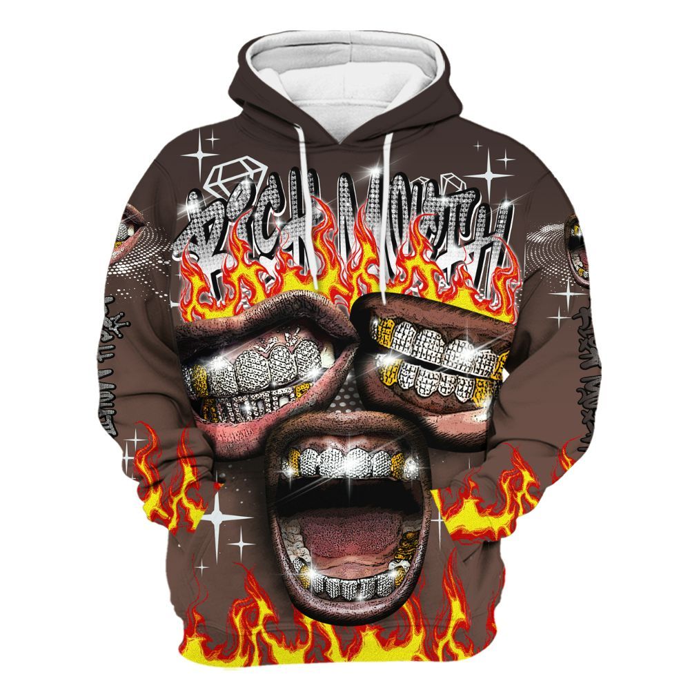 Hoodie To Match Air Force 1 Low Escape - Rich Mouth Fire Rap Retro 90s All Over Print