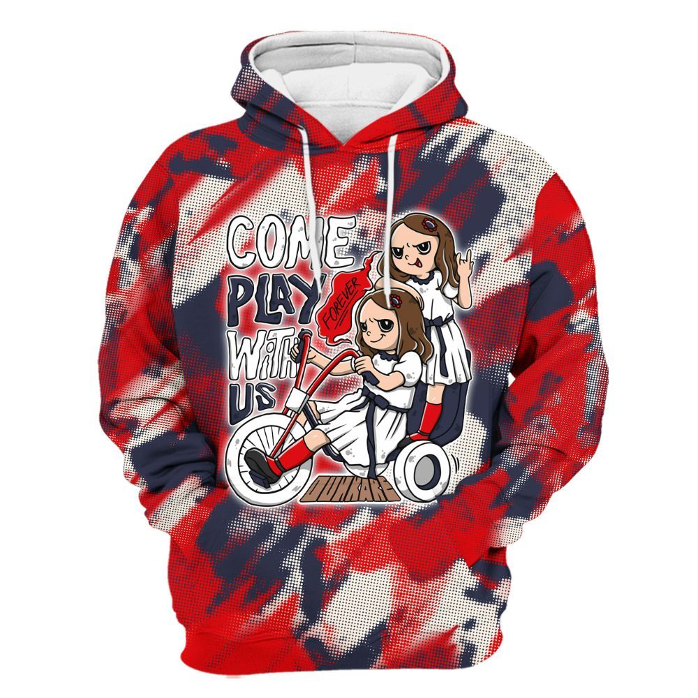 Hoodie To Match Low OG Howard University 1s - Come Hangout Halloween Abstract Halftone All Over Print