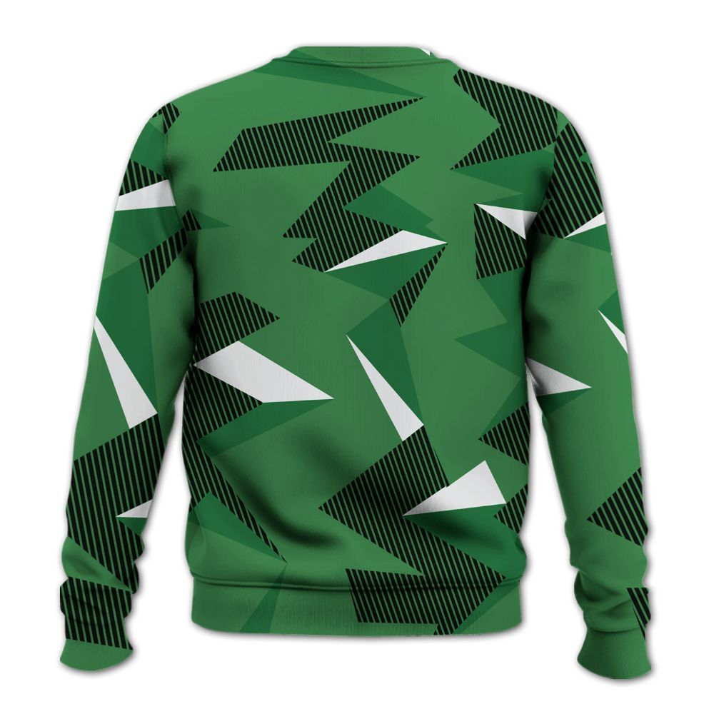 Sweatshirt To Match Lucky Green 1s - Geometric Camouflage Pattern All Over Print