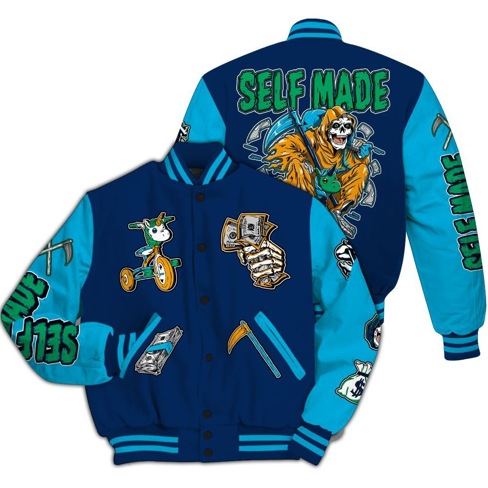 Varsity Jacket To Match Dunk Low GS Electric Algae - Self Make Skeleton All Over Print