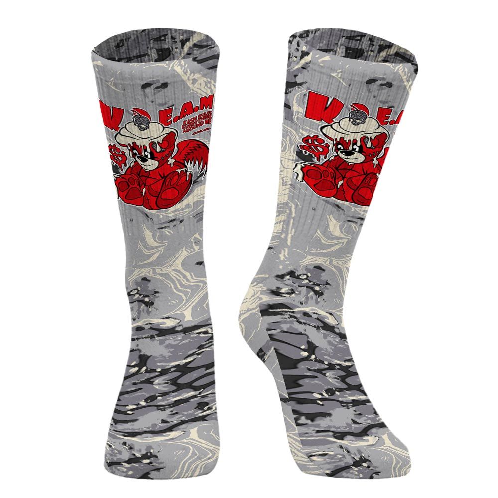 Sock To Match Cement Grey 3s - Loot Bear Liquid