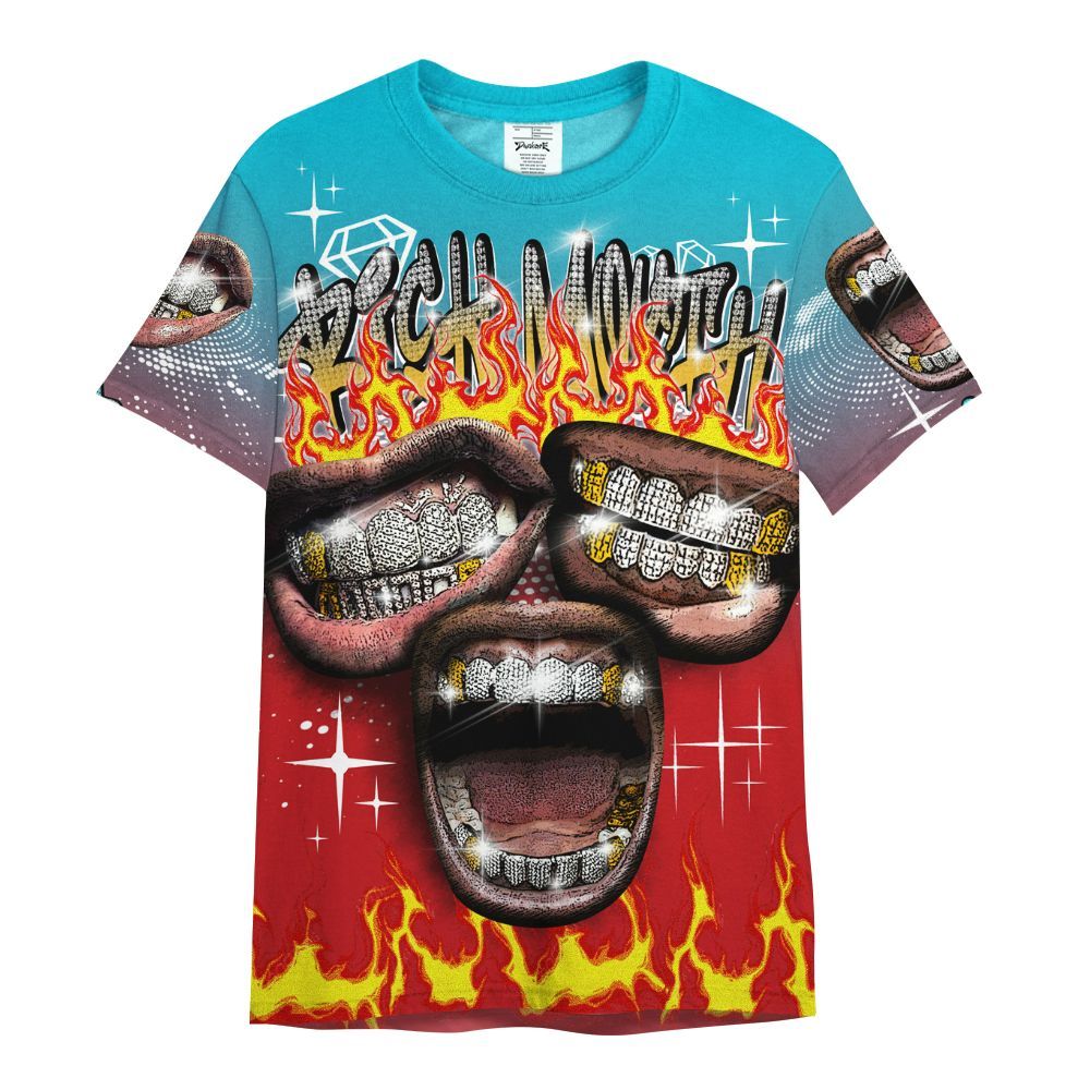 Shirt To Match Dunk Low Fruity Pebbles - Rich Mouth Fire Rap Retro 90s All Over Print