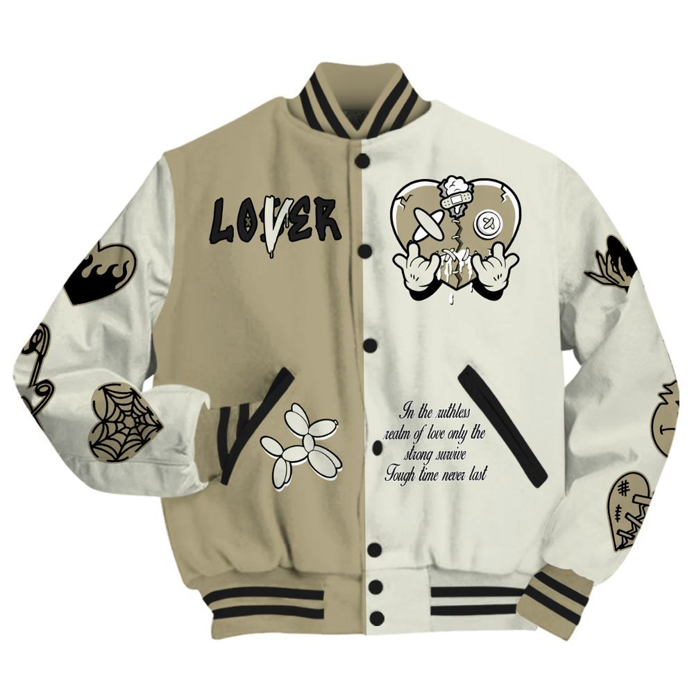Varsity Jacket To Match Low OG Medium Olive 1s - Loser Lover Heart F Ck Love All Over Print