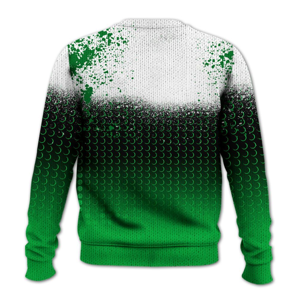 Knitted Sweater To Match Lucky Green 5s - Halftone Time Is Money
