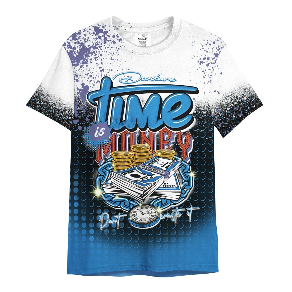 Shirt To Match Hi-Res Blue 700s - Halftone Time Is Money All Over Print