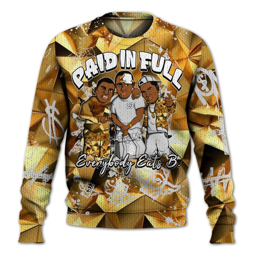 Knitted Sweater To Match NET Gold 4s - Everybody Paid In Full Crayon