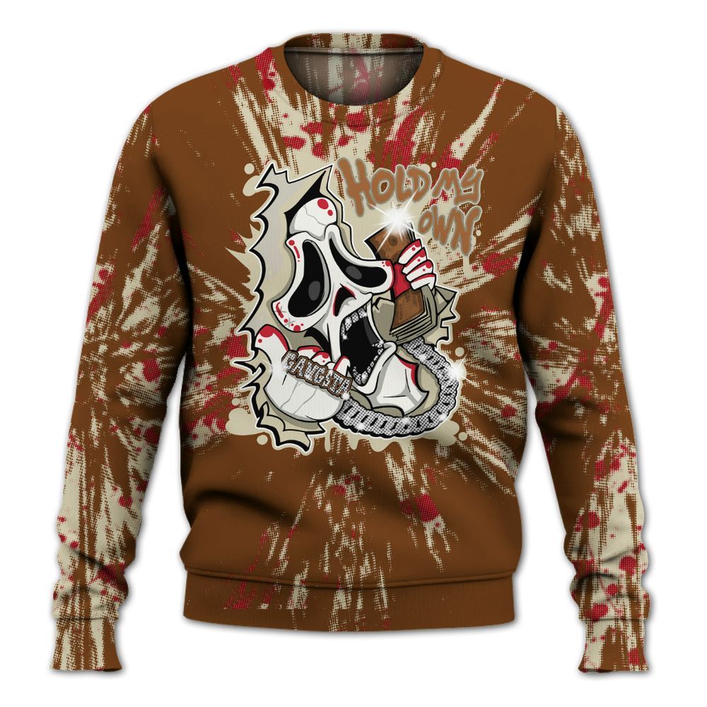 Sweatshirt To Match Archaeo Brown 5s - Hold My Own Graphic Halloween All Over Print