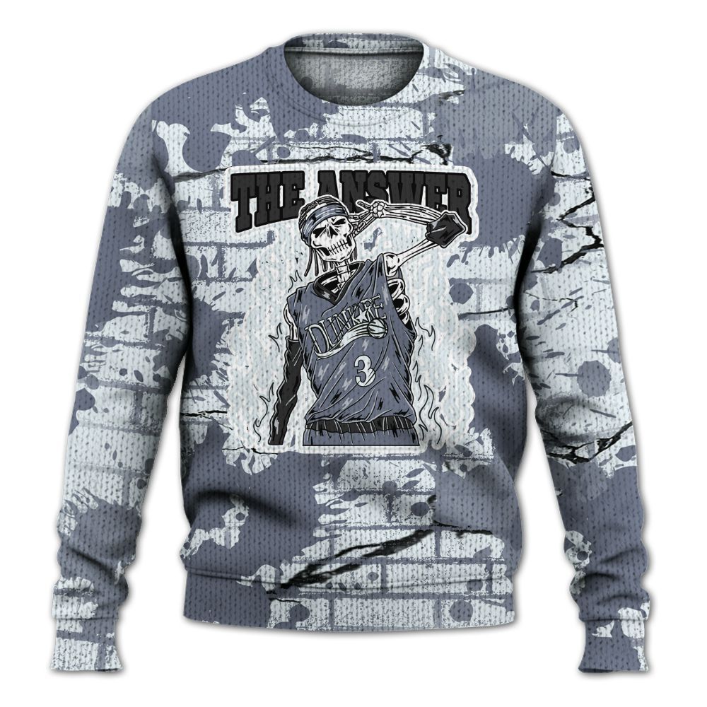 Knitted Sweater To Match Air Foamposite Jin Kazama - Allen Answer Skeleton Brick