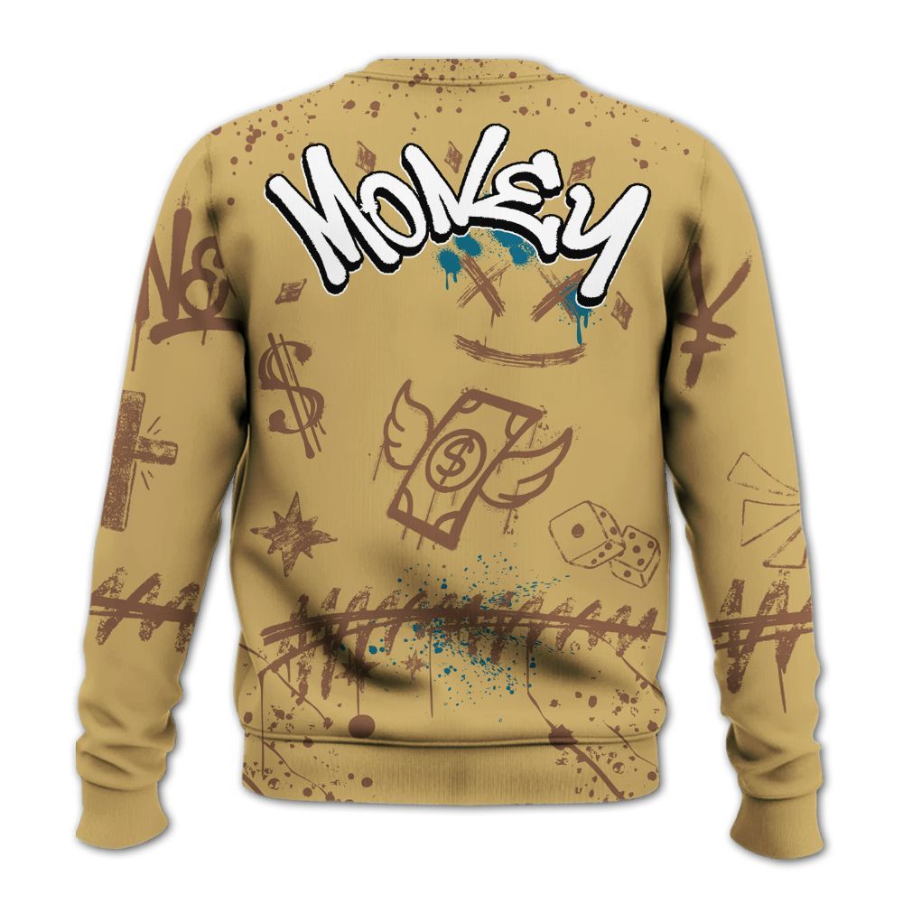 Sweatshirt To Match Retro Cacao Wow 4s - Everybody Paid In Full Crayon All Over Print