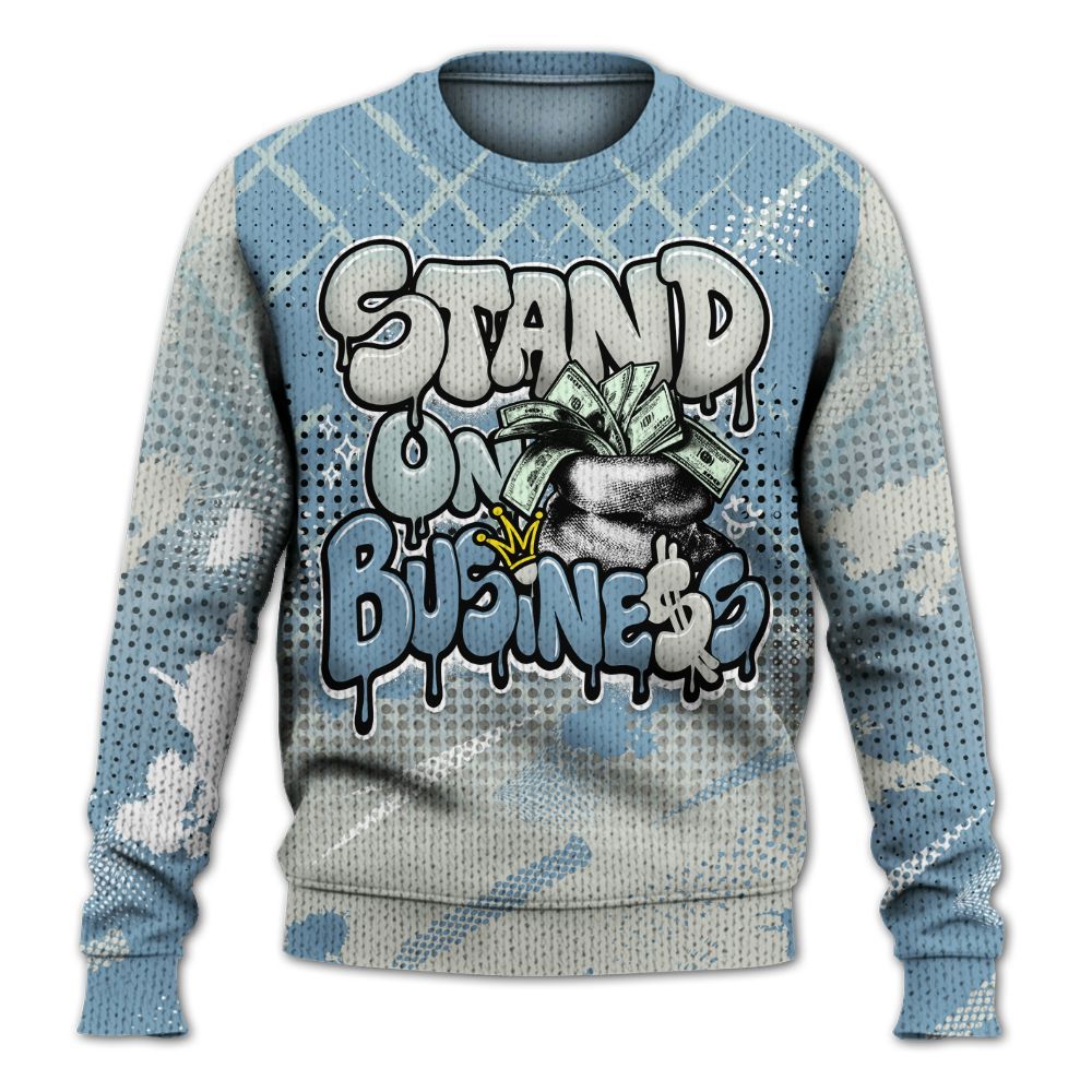 Sweater To Match Denim Worn Blue 2025 4s - Halftone Stand Business Dripping Graphic