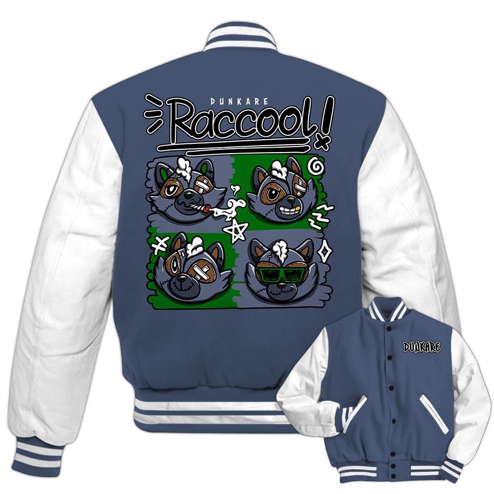 Varsity Jacket To Match Midnight Navy 13s - Raccool Raccoon Varsity Jacket Unisex