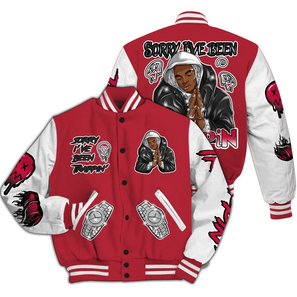 Varsity Jacket To Match Black Toe 14s - Trappin' Unique All Over Print