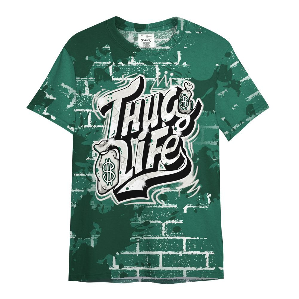 Shirt To Match Oxidized Green 4s - Free Thug Living Graphic Brick Art All Over Print