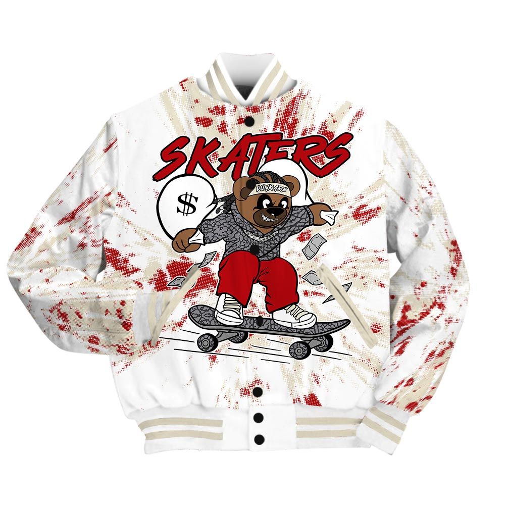 Varsity Jacket To Match Cement Grey 3s - Skaters Bear Luxury Varsity Jacket Unisex