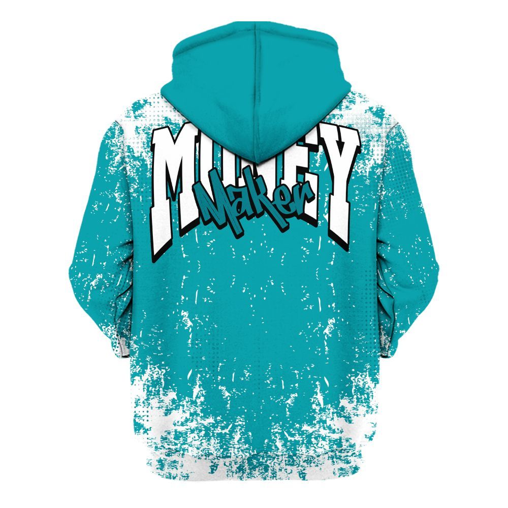 Hoodie To Match Air Griffey Max Aquamarine 1s - Move In Silence Money Street Retro All Over Print