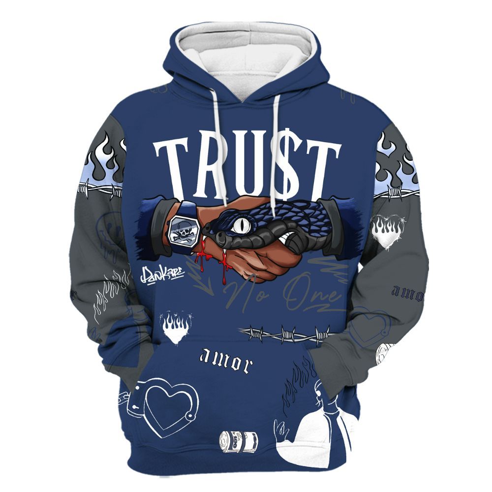 Hoodie To Match Retro Flint 13s - Snake Trust No One All Over Print