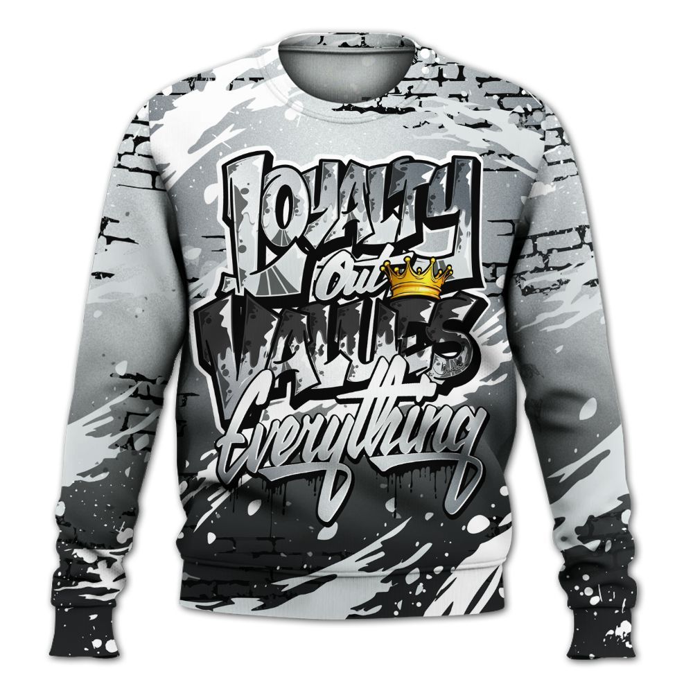 Sweatshirt To Match Cap And Gown 6s - Values Of Loyalty Drip All Over Print