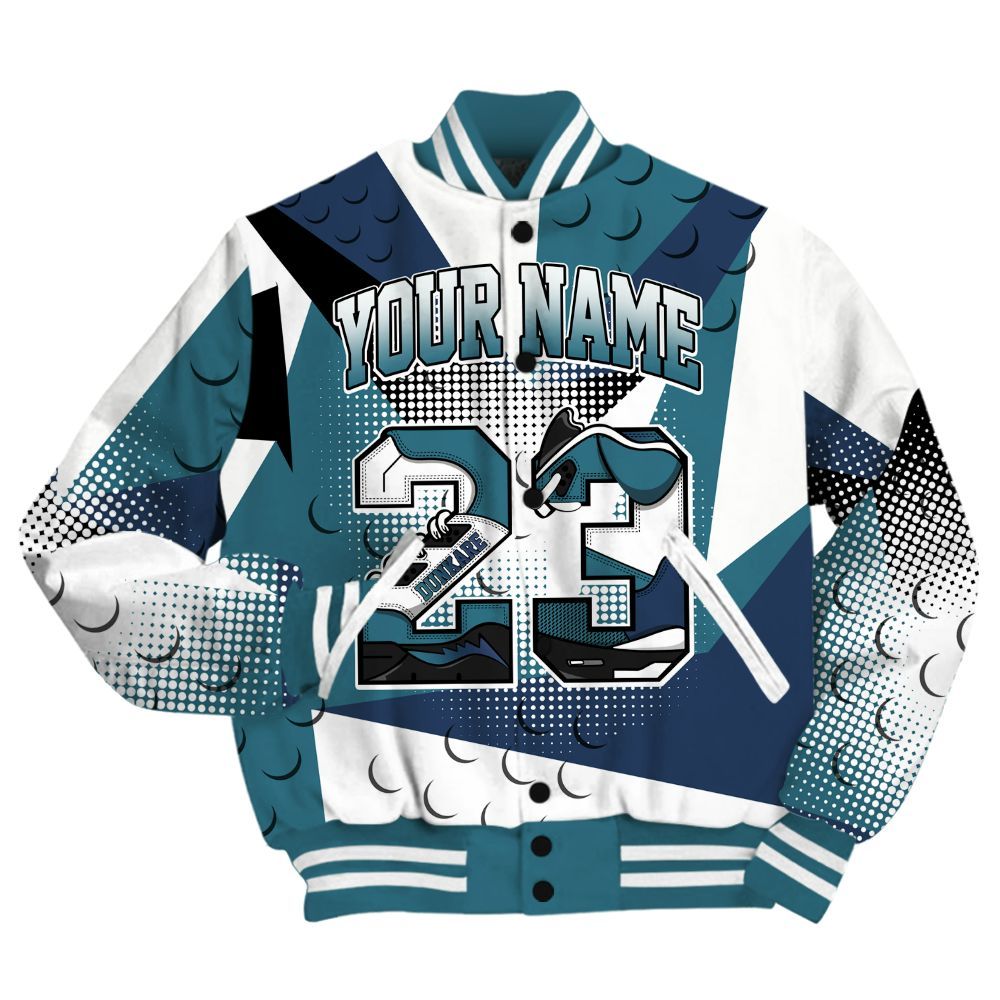 Varsity Jacket To Match Air Foamposite Kazuya Mishima Shirt, Poly Custom Name Number 23 5s All Over Print