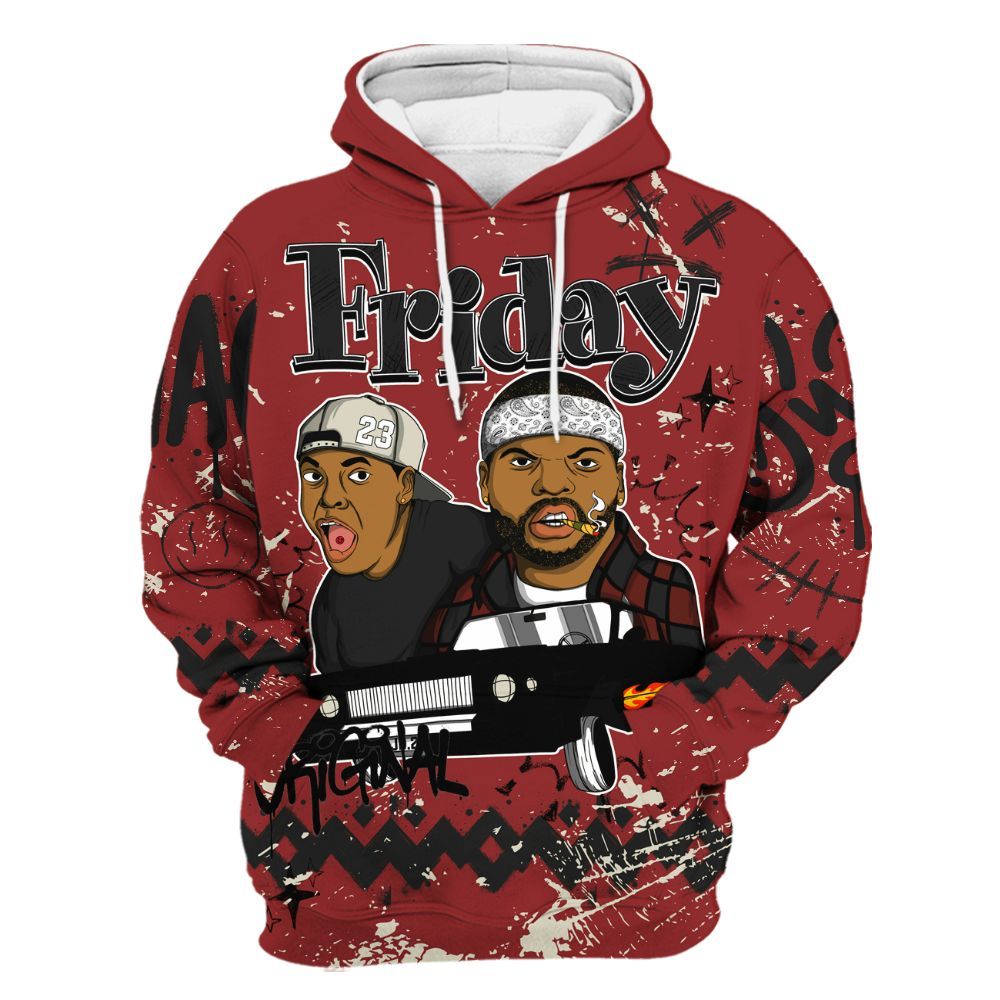 Hoodie To Match High 85 Bred 1s - Friday Sneaker Crayon All Over Print