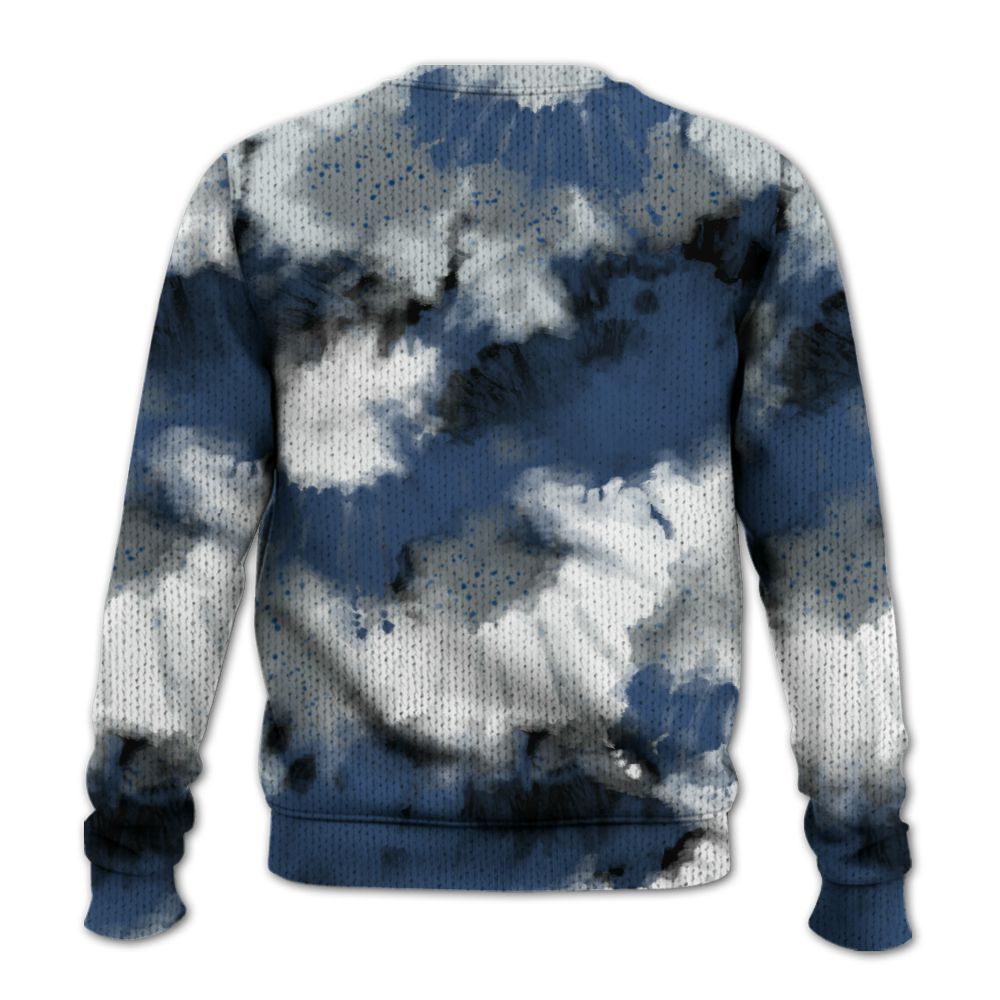 Knitted Sweater To Match Midnight Navy 4s - Tie Dye FK Around Find Out