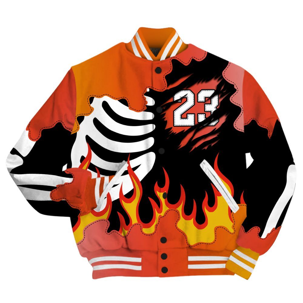 Varsity Jacket To Match Dunk High Candy Corn - Burning Skeleton 23 G.O.A.T All Over Print